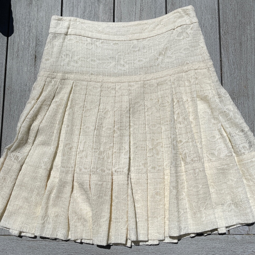 Lace Wide Pleat Skirt